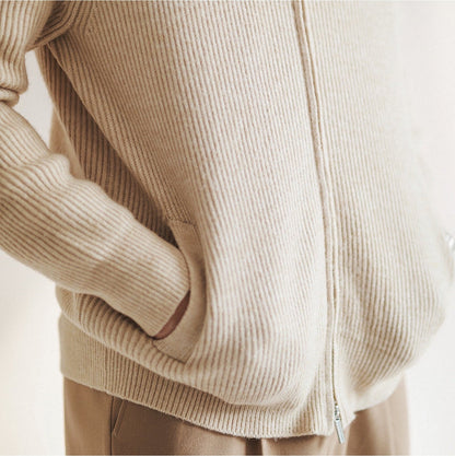 Cardigan Uomo in Maglia a Coste Larghe