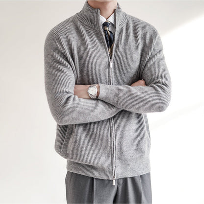 Cardigan Uomo in Maglia a Coste Larghe