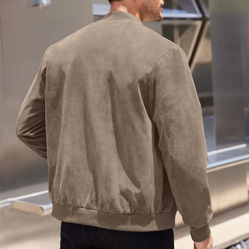Giubbotto Bomber Uomo Effetto Camoscio