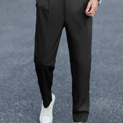 Pantaloni Eleganti Uomo con Pince Nero