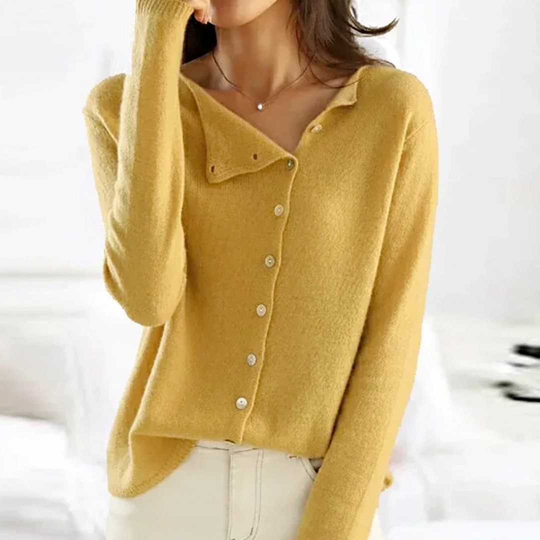 Cardigan donna girocollo, vista frontale