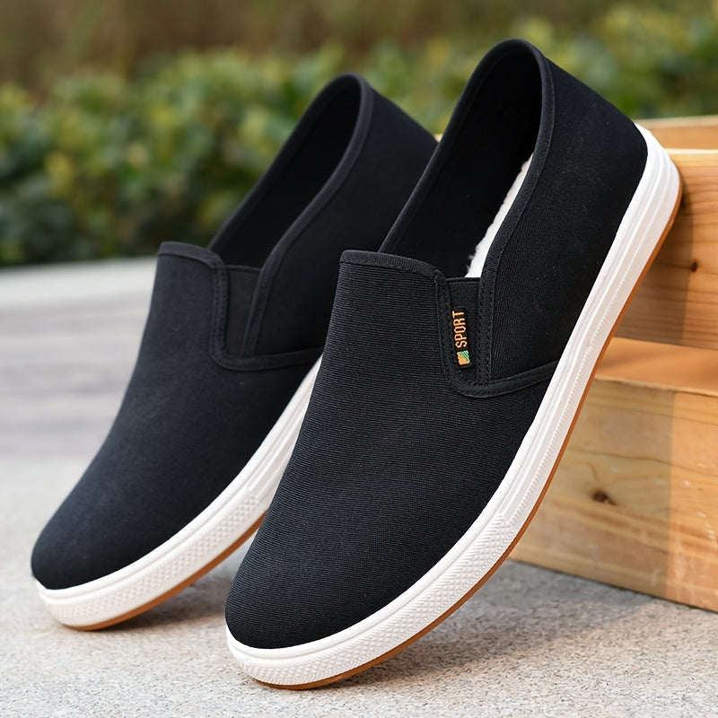 Scarpe Slip-On Uomo in Tela Nero