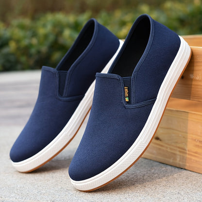 Scarpe Slip-On Uomo in Tela Blu Navy