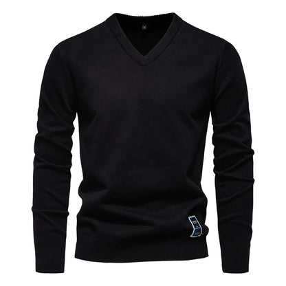 Maglione Uomo con Scollo a V Nero