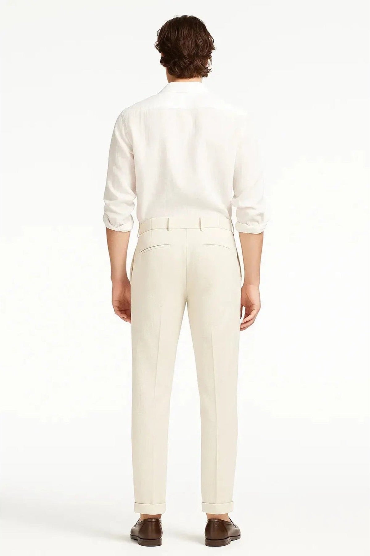 Pantaloni uomo con pince linea affusolata
