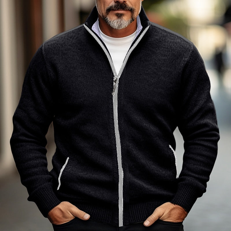 Cardigan Elegante Uomo con Zip Intera