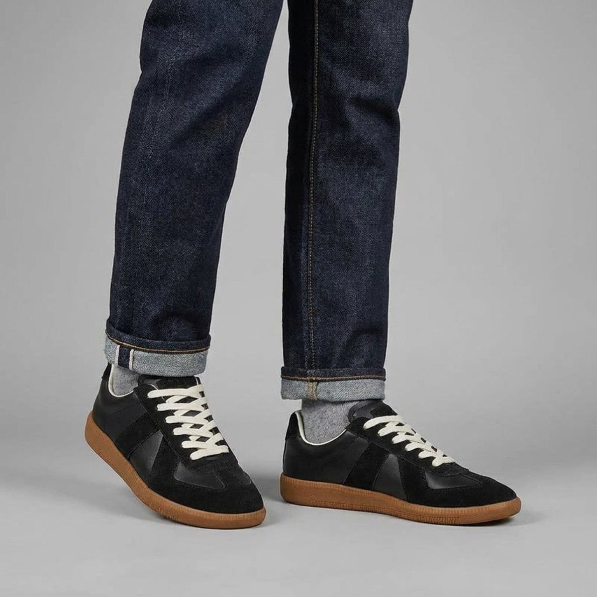 Sneakers retrò uomo suola in gomma