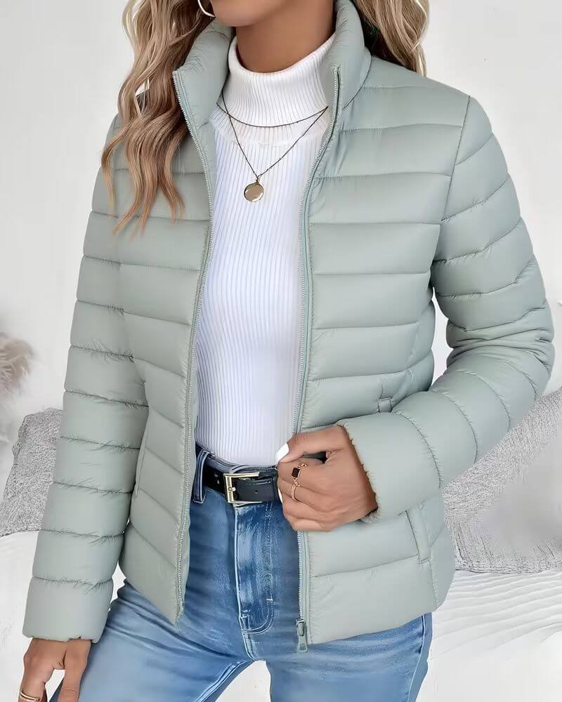 Quilted puffer jacket in green