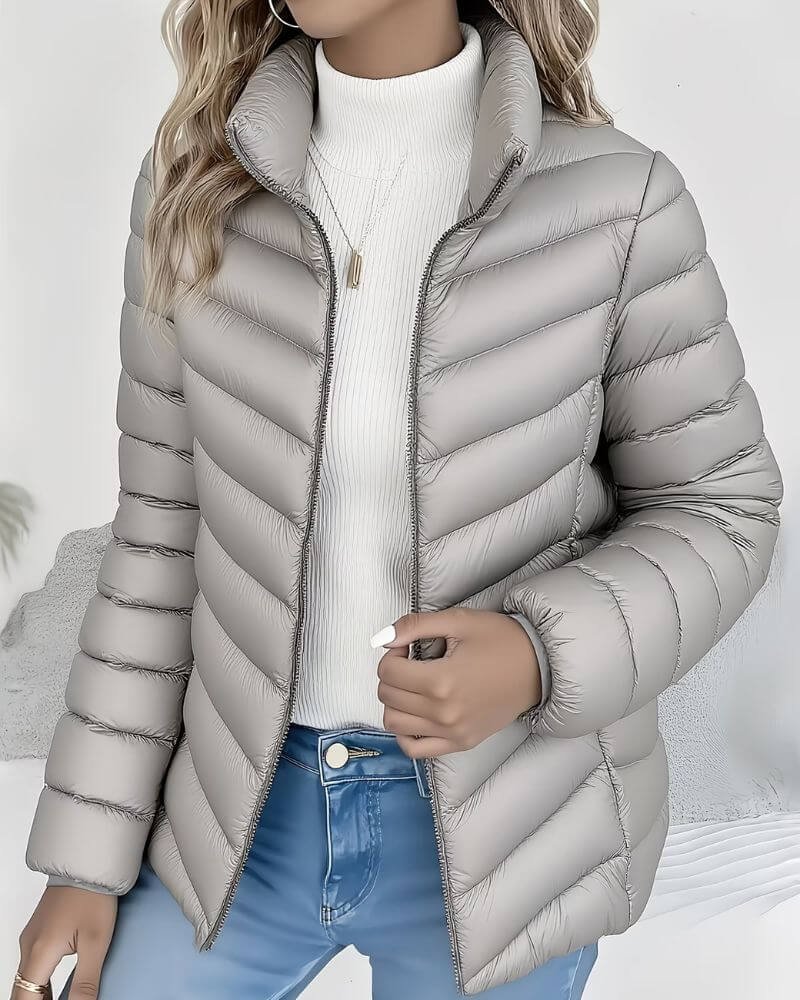 Quilted puffer jacket in grey
